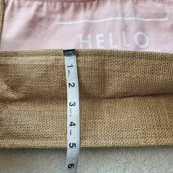 Canvas Brown and Pink Weekend Bag Loop Button Closure 17 x 13 x 5 - Picture 6 of 7